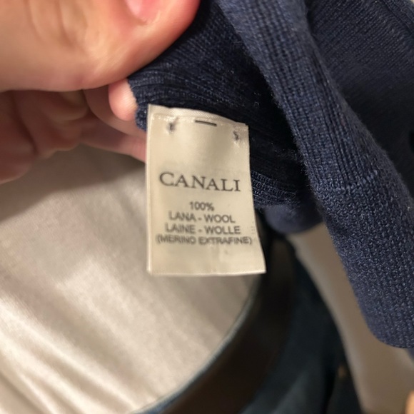 Canali Suede Elbow Patch Button-Up Cardigan - Picture 6 of 6